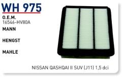 WUNDER WH975 HAVA FİLTRESİ - NİSSAN QASHQAI II SUV (J11) 1,5 dci