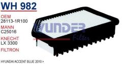 WUNDER WH982 HAVA FİLTRESİ - HYUNDAİ ACCENT BLUE 2010 -