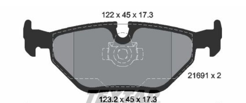 TEXTAR 2169103 FREN BALATASI ARKA BMW 5  E39