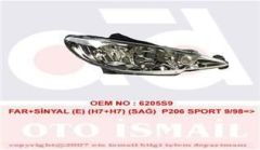 VALEO 87276 FAR SAĞ + SINYAL 206 03-10 ELEKTRIKLI SEFFAF H7+H7