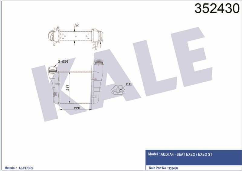 ercooler A4 Exeo Exeo St 2.0 Tdı 2.0 Tfsı 00-
