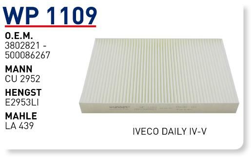 WUNDER WP1109 POLEN FİLTRESİ - IVECO DAILY IV-V