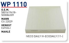 WUNDER WP1110 POLEN FİLTRESİ - IVECO DAILY IV -ECODAILY (11-)