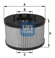 Ufı 25.015.00 Ufı Yağ Filtresi Mondeo Iıı 00-07 Transıt V184 00-0