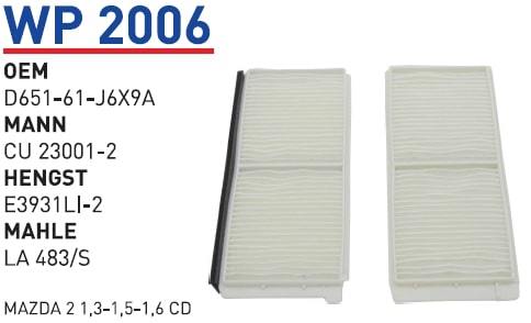 WUNDER WP2006 POLEN  FİLTRESİ - MAZDA 2 1,3-1,5-1,6 CD