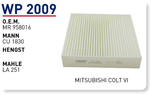 WUNDER WP2009 POLEN FİLTRESİ - MiTSUBiSHi COLT VI