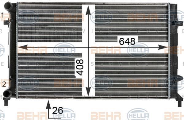BEHR 8Mk376700-494 Su Radyatörü Golf V 2003 Sonrası 1.4 Fsı 1.6 Fsı 1.6 16