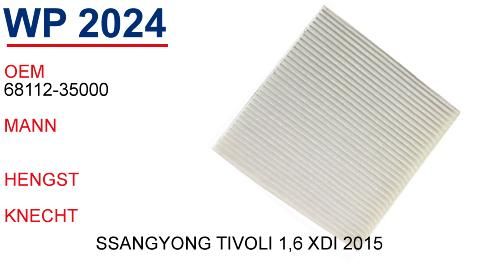 WUNDER WP2024 POLEN FİLTRESİ - SSANGYONG TİVOLİ 1,6 XDİ 2015