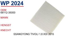 WUNDER WP2024 POLEN FİLTRESİ - SSANGYONG TİVOLİ 1,6 XDİ 2015