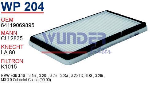 WUNDER WP204 POLEN FİLTRESİ - BMW 3 SERİE E36
