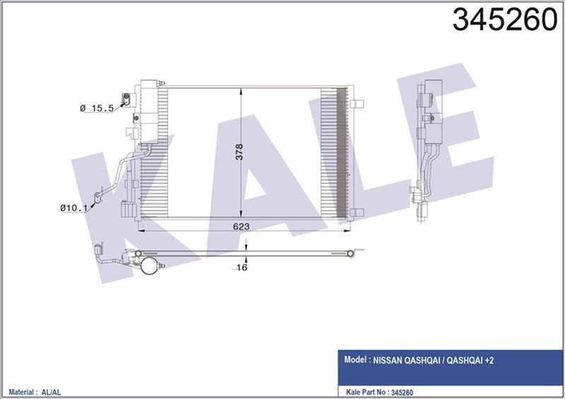 Kale 345260 Klima Radyatörü Nıssan Qashqaı 1.5Dcı 2007 Sonrası Oto.-Mek. A