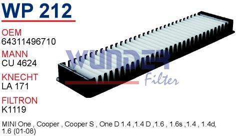 WUNDER WP212 POLEN FİLTRESİ - MiNi COOPER - MiNi ONE