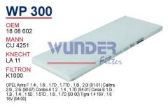 WUNDER WP300 POLEN FİLTRESİ - OPEL ASTRA F 91-98 - CALiBRA - TiGR