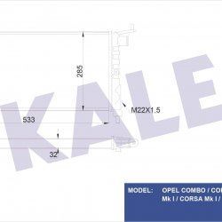 Kale 352825 Radyatör Al/Pl/Brz Scanıa P-G-R-T Serıes Çerçevesiz 8