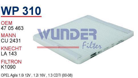 WUNDER WP310 POLEN FİLTRESİ - OPEL AGiLA