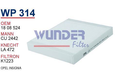 WUNDER WP314 POLEN  FİLTRESİ - OPEL İNSİGNİA-ASTRA J -CHEVROLET A