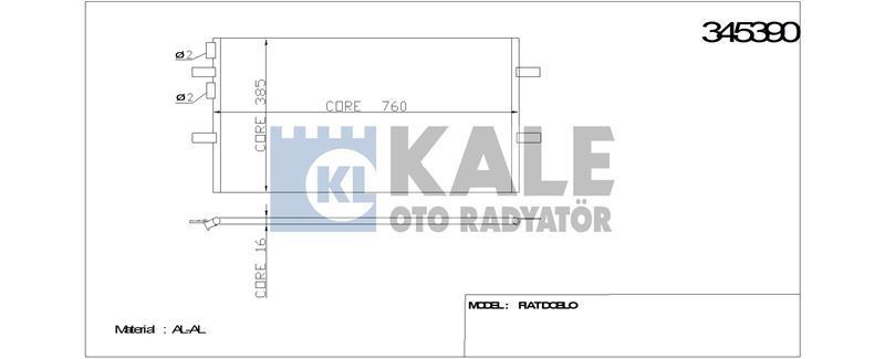 Kale 345390 Klima Radyatörü Transıt Tourneo 2006 Sonrası Transıt 2006 Sonrası 839X3