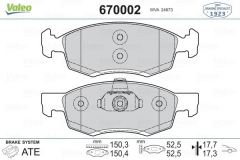 VALEO 670002 ÖN BALATA LOGAN 1.4-1.5-1.6 DCI 07=- LOGAN PICK-UP 0
