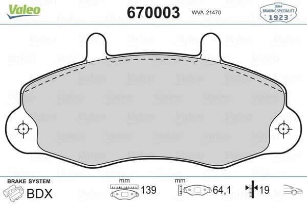 VALEO 670003 ÖN BALATA FORD TRANSİT T12 2.0 2.5 DI 2.5TD 2.5 TDİ
