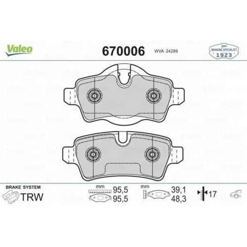 VALEO 670006 ARKA BALATA MİNİ R56 06=- R57 08=- R55 07=- R58 11=-