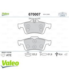 VALEO 670007 ARKA BALATA FOCUS II CMAX 03=- CONNECT 02=- LAGUNA I