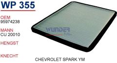 WUNDER WP355 POLEN FİLTRESİ - CHEVROLET SPARK 1,0 - 1,2