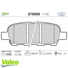 VALEO 670009 ARKA BALATA KALEOS 2.0DCİ 2.5 08=- QASHQAI 1.6-2.0-1