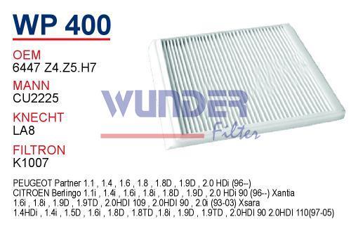 WUNDER WP400 POLEN FİLTRESİ - PEUGEOT PARTNER E.M