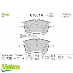 VALEO 670014 ÖN BALATA DOBLO 1.4 1.3D 1.6D 2.0D 10=- COMBO 1.4 12