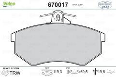 VALEO 670017 ÖN BALATA PASSAT 1.8 (88-96)  AUDI 80 A41.6 1.9TDİ (