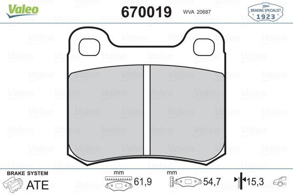 VALEO 670019 ARKA BALATA MERCEDES (W202) C180 C200 C220 (93-00) (