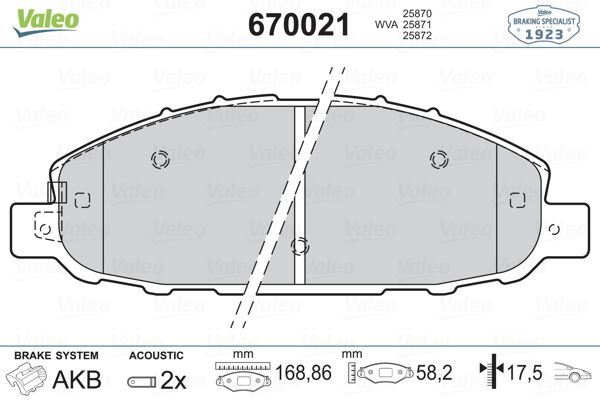 VALEO 670021 BALATA ÖN DİSK NISSAN URVAN-CARAVAN 2.5-2.7 00=-