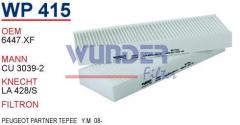 WUNDER WP415 POLEN FİLTRESİ - PEUGEOT PARTNER TEPEE Y.M 08-