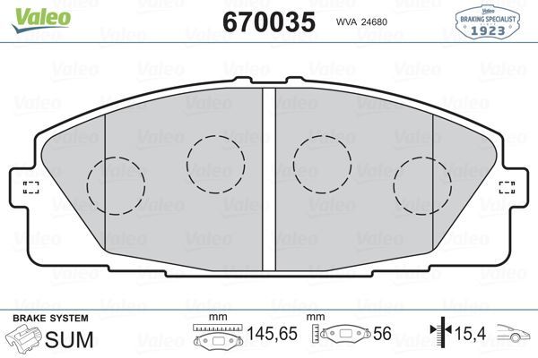VALEO 670035 ÖN BALATA TOYOTA HİACE 2.5D-4D 05=- (0986TB3214)