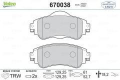 VALEO 670038 ÖN BALATA C4 (B7) 1.4 VTI (09=- C4 1.6 HDI (11/2009=