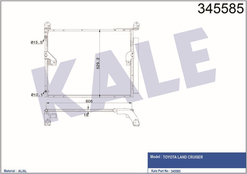 Kale 345585 Klima Radyatörü Land Cruıser Prado 2009 Sonrası 3.0 D4D 626X53