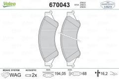 VALEO 670043 BALATA ÖN DİSK FORD RANGER11=- MAZDA BT-50 11=-