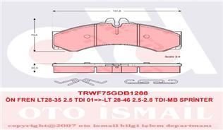 Trw Gdb1288 Fren Balatası Ön Arka Lt28-35 96-06 Lt28-46 96-06 / S