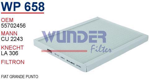 WUNDER WP658 POLEN FİLTRESİ - FiAT GRANDE PUNTO