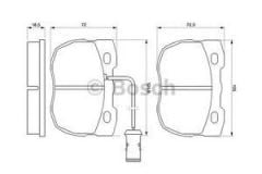 Bosch 986424287 Ön Balataland Rover Range Rover (89-00)[105×72,5×