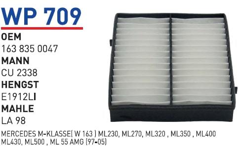 WUNDER WP709 POLEN FİLTRESİ - MERCEDES 163 KASA ML 320 - ML 230 -