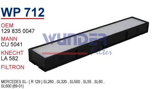 WUNDER WP712 POLEN FİLTRESİ - MERCEDES 129 KASA SL KLASS
