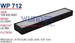 WUNDER WP712 POLEN FİLTRESİ - MERCEDES 129 KASA SL KLASS