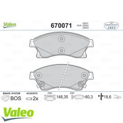 VALEO 670071 ÖN BALATA (15 INC) ASTRA J 1.3 CDTI-1.4-1.4 TURBO-1.
