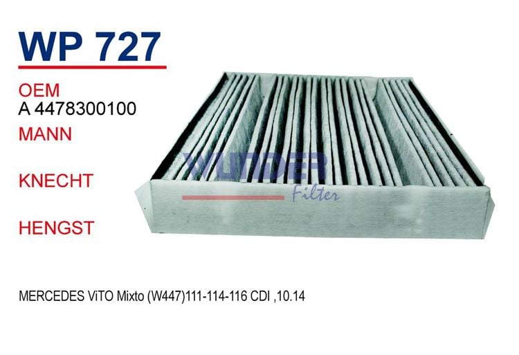 WUNDER WP727 POLEN FİLTRESİ - MERCEDES ViTO Mixto (W447)111-114-1
