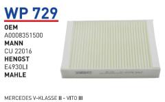 WUNDER WP729 POLEN FİLTRESİ - MERCEDES V-KLASSEII - VITO III