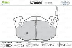 VALEO 670080 ÖN BALATA FİŞLİ TWNGO 1.2 96=- R5  (72-95)