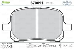 VALEO 670091 ÖN BALATA LEXUS ES (96-01)
