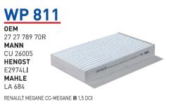 WUNDER WP811 POLEN FİLTRESİ - RENAULT MEGANE CC-MEGANE III 1,5 DC