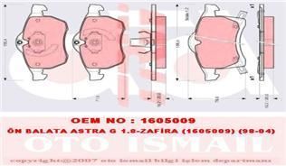 Trw Gdb1350 Fren Balatası Ön Astra G 1.8 2.0Cc 1998-2004 Zafıra A 99-